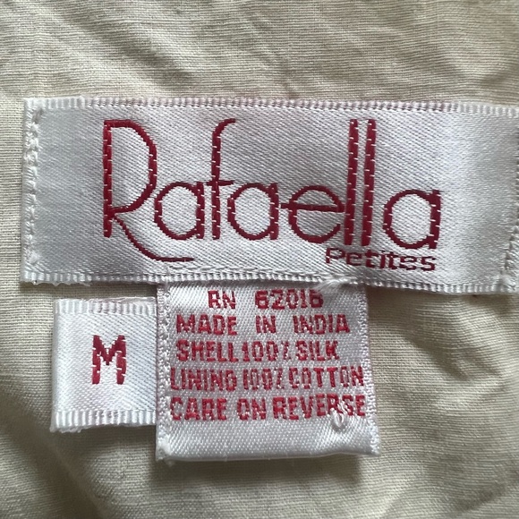 NWT Rafaella 100% Silk Embroidered Cream and Brown Vest Size M (2) - Picture 5 of 6